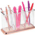 mDesign Plastic Organizer Cup Holder - Divided Storage Organizer for Desks, 3 Sections for Pens, Pencils, Markers,