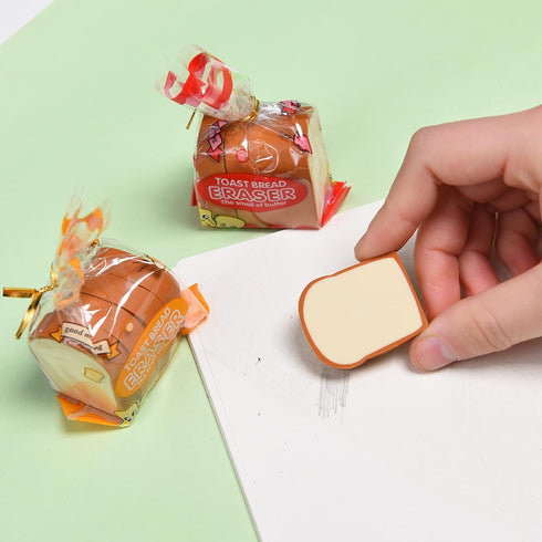 Bread Shaped Erasers for Kids, 16Pcs Mini Novelty Toast Erasers for School Rewards