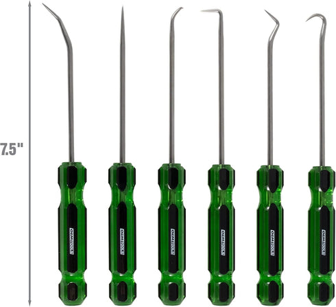 OEMTOOLS 26545 6 Piece Hook And Pick Set With Acetate Handle, Hook Tool And Pick Tool, Vehicle Pick And Hook Set, Pick Tool Set For Mechanics