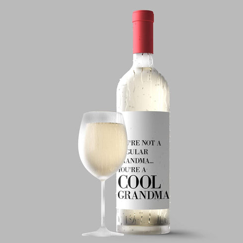 Funny Mother's Day Custom Wine Label & Card - Grandmother Inspired Bottle Decal & Greeting Card from Her Child