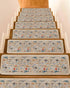 BOHOOSKYLAR Marine Life Stair Treads Retro Shark Whale Lobster Jellyfish Linen Texture Indoor