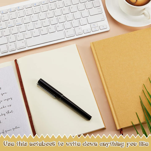 Henoyso 8 Pcs A5 Blank Kraft Notebooks, 100 Sheets/200 Pages Unlined Sketchbooks for Writing & Drawing