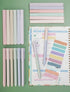 NiArt Morandi Colors Bible Note-Taking Kit, 12 Highlighters + 8 Gel Pens + 200 Sticky Notes in Clear Box