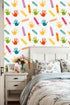 Kanworse 17.7in 32.8ft Peel and Stick Wallpaper Back to School Colorful Crayons Handprint for Kids Self-Adhesive Wall