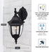 14.25 Inch 2461-BK Designers Fountain Waterbury Outdoor Light Fixture, Exterior Wall Lantern Sconce for Front Door