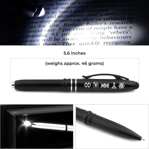 Inkstone Symbols of Science - Black Pens with Stylus Tips for Touchscreen, Fine Point Smooth Writing Pens