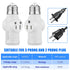 3 Prong Light Socket to Plug Adapter,E26 Outdoor Light with Outlet,E27 Light Bulb to 2/3 Prong Outlet Plug Splitter Converter for Garage Porch CCTV Camera (1, White)