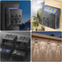Solar Powered LED Fence Post Lights Outdoor Wall Lamp with Hollow Pattern Garden Patio Deck Lighting for Pathways