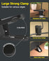 CUHIOY Desk Lamp, USB-C Battery-Operated Clip on Reading Light, 38 LEDs with 5 Colors and 5 Brightness Levels, Flexible