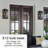 2 Packs 2-Light MELUCEE Outdoor Wall Lantern Exterior Light Fixtures Wall Mount in Black Finish Waterproof Wall Sconce
