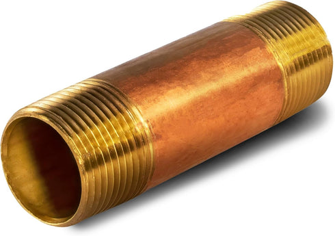 Everflow Supplies NPBR1250 5" Long Brass Nipple Pipe Fitting, 1/2" Nominal Diameter, NPT Ends