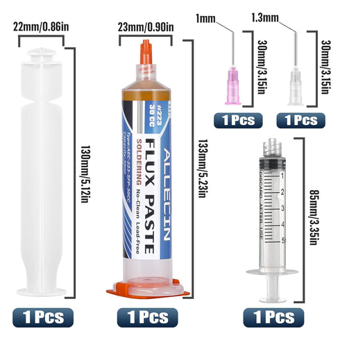 No Clean Soldering Flux 223, 30CC High Viscosity Electronics Solder Fluxes Paste Syringe for Circuit Boards