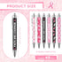 Yeaqee 48 Pcs Christmas Pens Christmas Retractable Ballpoint Pens Santa Claus Snowman Printing Pens 1.0 mm Black Gel Ink Pens for Kids Xmas Winter Holiday Party Favors Supplies(Pink Ribbon) by Yeaqee