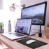 Mouse Pad, PU Leather Mouse Pad with Stitched Edge, Non-Slip Waterproof Micro-Fiber Base, 8x11 Inch (Black)