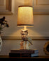 14.25" G-SAFAVA Small Table Lamp for Living Room Farmhouse Bedside Resin Single Lamp with White Owl Lamp Shape