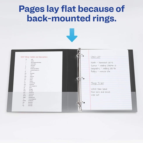 Avery 1" Durable 3 Ring Binder, One Touch EZD Rings, Label Holder, Black Binder (08302)