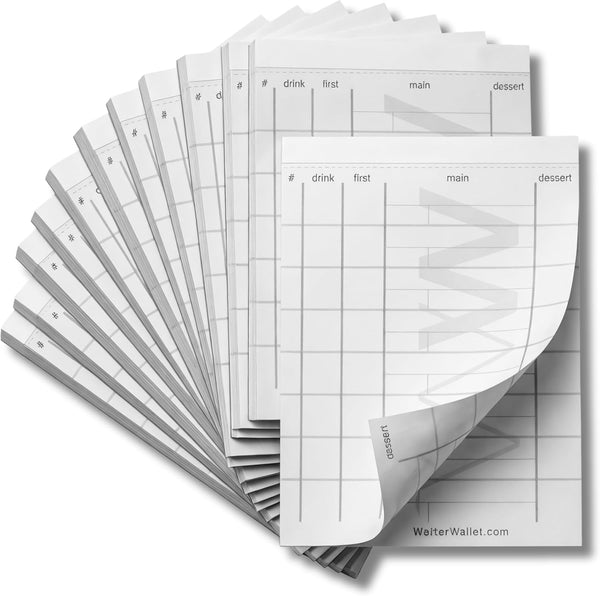 Waiter Wallet Pads Perfectly Formatted Restaurant Server Order Pads | Double-Sided, Stapled