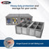 BCW Collectible Card Bin - Single Gray | Storage Box for Trading Cards | Holds 3200 Cards | Includes 4 Partitions