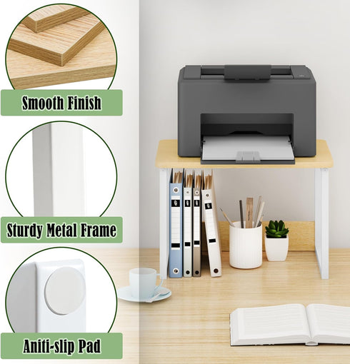 MARTY Printer Stand with Storage for Desk, Desktop Printer Stand Shelf Organzier for Home/Office Heavy Duty Printer