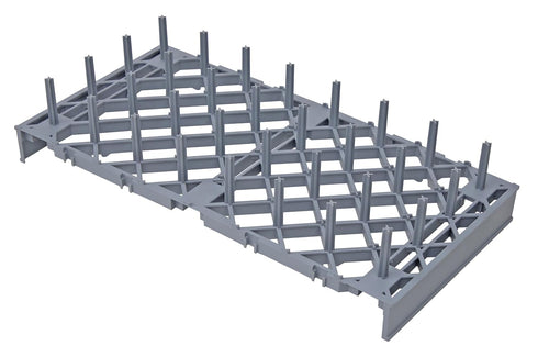 FSE Quantum QPDR1 Millenia Pronged Drying Rack Section, 12"W x 24"D, Heavy Duty Polypropylene, Gray Finish