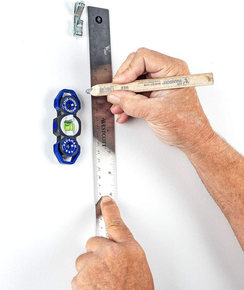 Vaughan Magnetic Stud Finder Leveler - Locate Screws, Nails, Metal Studs with Magnet, Blue - 050044