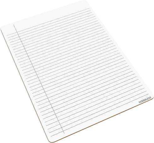 Scribbledo Dry Erase Notebook, College Ruled Lined Board 9"x12", Reusable Lined Erasable Writing Note Pad