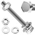 (5 Sets) 3/8-16x2-1/2" Hex Head Stainless Steel Bolts and Nuts, Fully Threaded 304 Stainless Steel 18-8