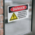 (2 Pack) OSHA Danger Sign Keep Doors Closed While Equipment Operating, 7 Inch X 5 Inch Vinyl Label Decal Sticker