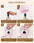 2700K Bulb DP06TL05 Pink and Gold Table Lamp, Small Bedside Lamp with Metal Base & Pink Linen Lampshade, Modern