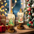 SYBOYEGE Flameless Snow Globe Candles, Battery Opered Christmas Candles Light with Swirling Glitter, Safe Fairy Tale