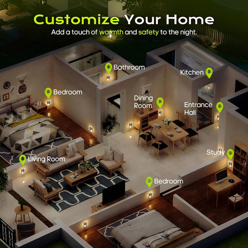 Dimmable 2 Pack 3 4-Level Plug in Night Light Motion Sensor, LED Nightlight with Color Modes, Brightness, Dusk to Dawn