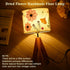 14.96in, 9W 3-Color Dried Flowers Tripod Table Lamp LED Cute Bedside Lamp with Flowers Linen Lampshade for Nursery