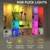 BESTDLCLITE 13-Color Dimmable Closet/Shelf/Wall (Black-6 Pack) LED Puck Lights with Remote, Under Cabinet Lighting
