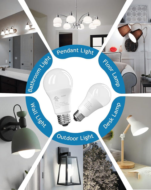Bulbs, 100 A19, 5000K Bulb, 15W Lightbulbs E26 1500 Dimmable 6 Pack TJOY LED Light Watt Equivalent Daylight LED Bright