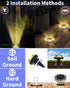 12 Pack 4 Solar Ground Lights Outdoor Waterproof, Upgraded Solar Garden Lights with Side Light, Stainless Steel Solar