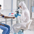 Pack 5 60 AMZ Medical Supply White Disposable Coveralls with Hood, Large. of Microporous Lab Coveralls for Men