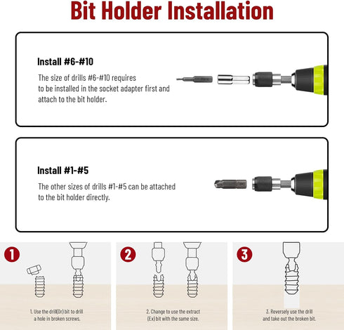 Damaged Screw Extractor Set, 22 PCS Easy Out Stripped Screw Extractor Kit with Magnetic Extension Bit Holder & Socket