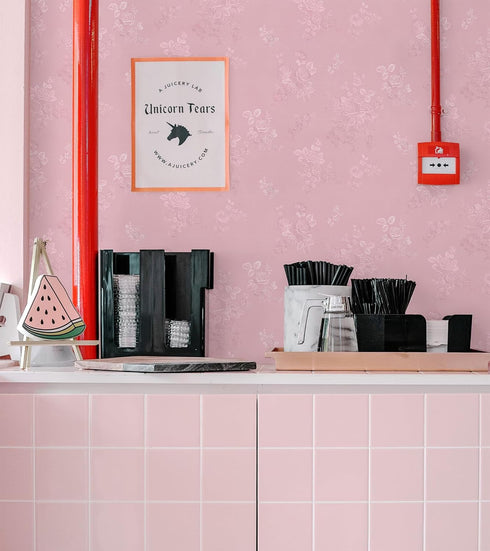 512inL 17.7inW Pink Wallpaper Silk Embossed Floral Pink Contact Paper Peel and Stick Self Adhesive Wallpaper