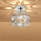 Zevnico Silver Mini Chandelier Light Fixture, Crystal Ceiling Light, Semi Flush Mount Hallway