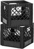 Juggernaut Storage 16 Quart Stackable Black Crate with Handles – Heavy-Duty Plastic, 2 Pack for Home, Office, Garage