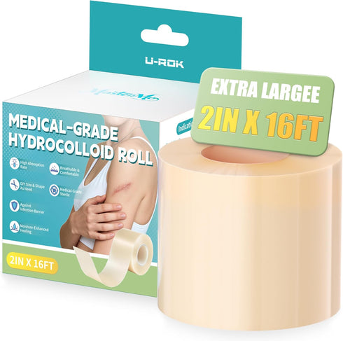 Hydrocolloid Roll for Wound Care - 2in x 16ft, Cut-to-Size, Extra Large