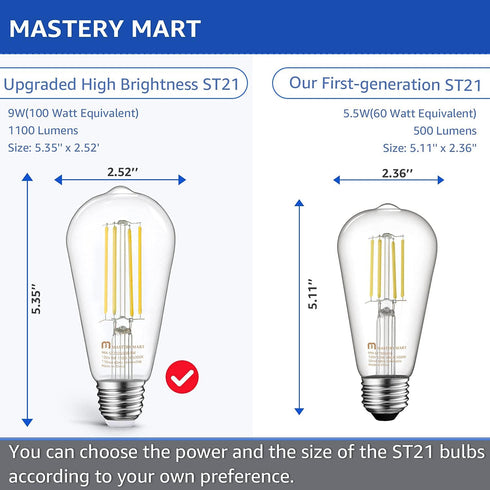 MASTERY MART 100 Watt LED Bulb, Dimmable Light Bulbs E26, 5000K Daylight White Bright, 10 Pack