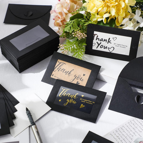 550 4 2.8 Inch Uiifan Pcs Christmas Window Gift Card Envelopes x Gift Card Sleeves Credit Size with Heart Shaped Clasp