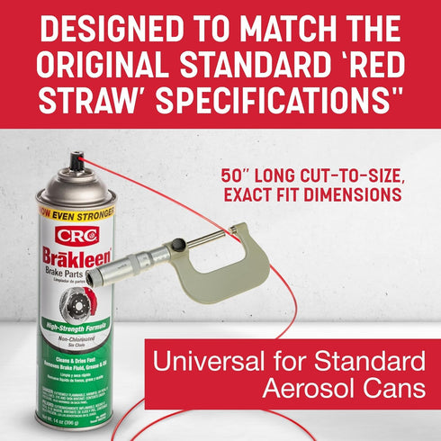 ShopStraw 50" 4 Pack AUTOSTRAW Red Aerosol Can Replacement Straws, Universal fit for All USA-Made Spray cans