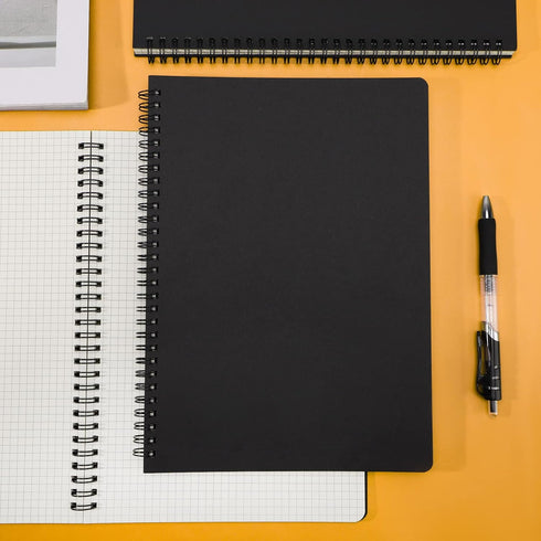 EUSOAR Graph Paper Spiral Notebook, B5 3 Pack, 7.3"x10.2", 120 Pages for Math and Science Students