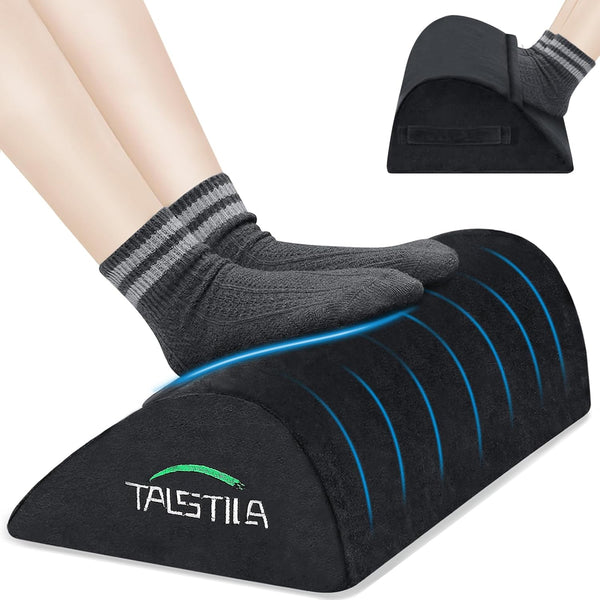 Foot Rest for Under Desk at Work, Ergonomic Foam Footrest with Warm Plush Feet Pocket for Office Chair