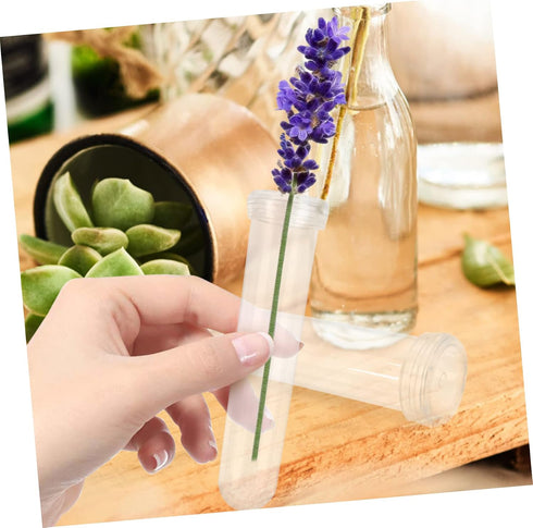 50pcs Wakauto Transparent Flower Tubes for Fresh Flowers Practical Floral Water Containers Height for Roses Carnations