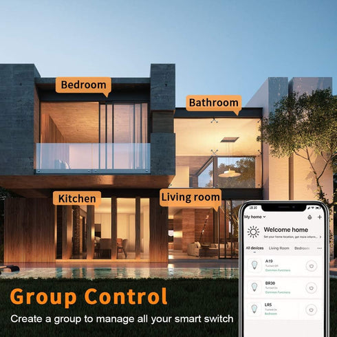Smart Switch, WiFi Smart Light Switch, Compatible with Amazon Alexa and Google Home, Neutral Wire Needed