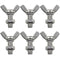 6 Pcs M8 1.25x20mm Stainless Steel Butterfly Screws with 6 Pcs Nuts, Hand Tighten Toolless Adjust Bolt