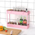 SPACELEAD Slim Storage Cart, 3 Tier Bathroom Rolling Utility Organizer, Mobile Shelving Unit, Pink
